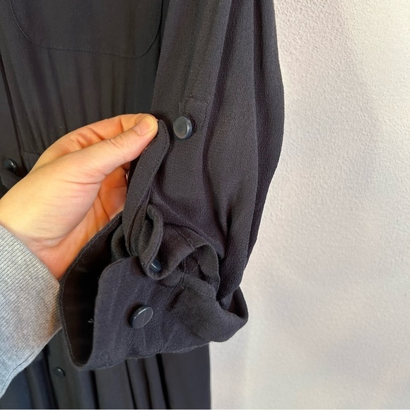 Equipment Jacquot Button Front Long Sleeve Midi Utility Dress Eclipse 2 - Picture 11 of 14